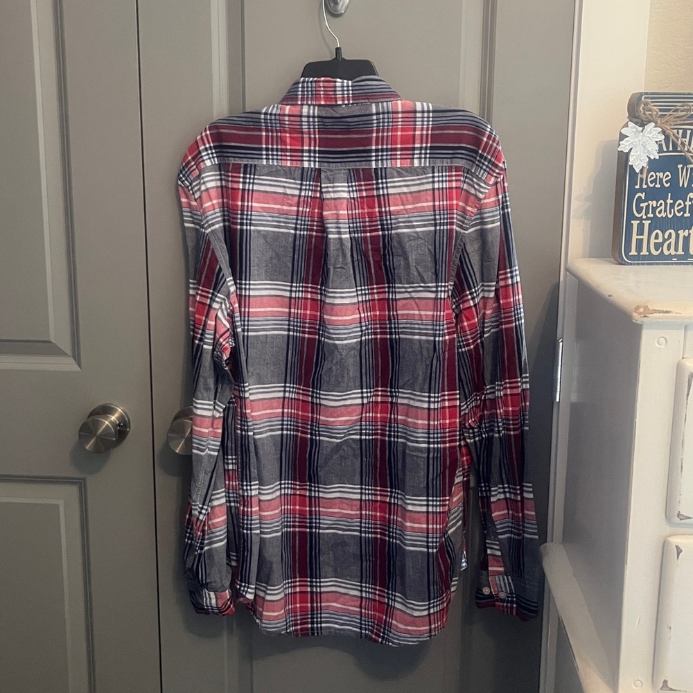 U.S. Polo Assn. Blue and Red Plaid Shirt - Picture 5 of 5